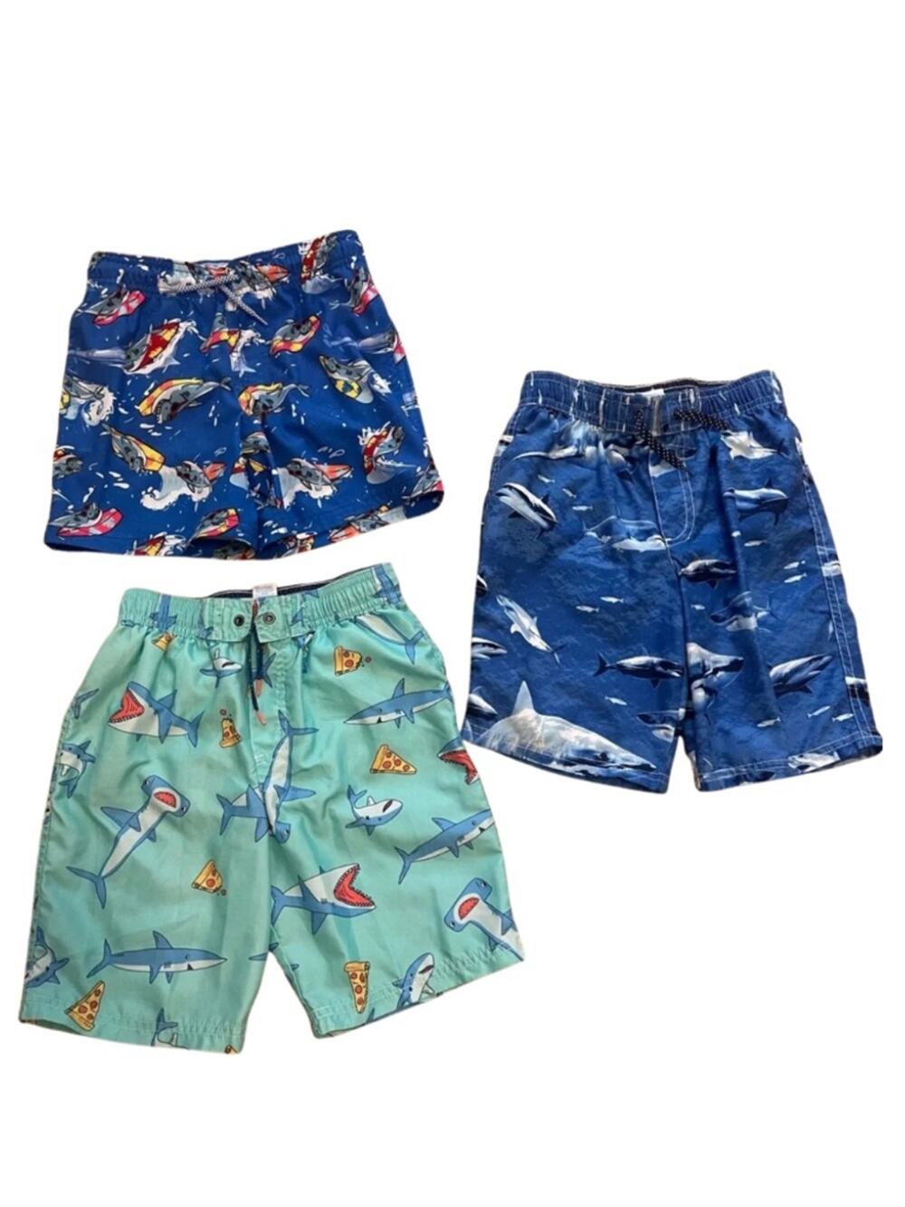 Carter's Boys bathing suit Shorts - trunks Blue, Aqua, Green, Boys 7, Set #0002
